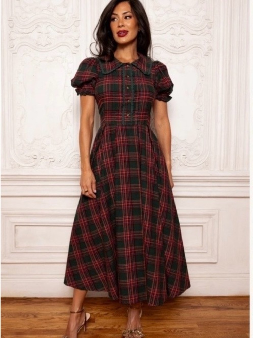 Ivy City Co Sophia dress in holiday plaid